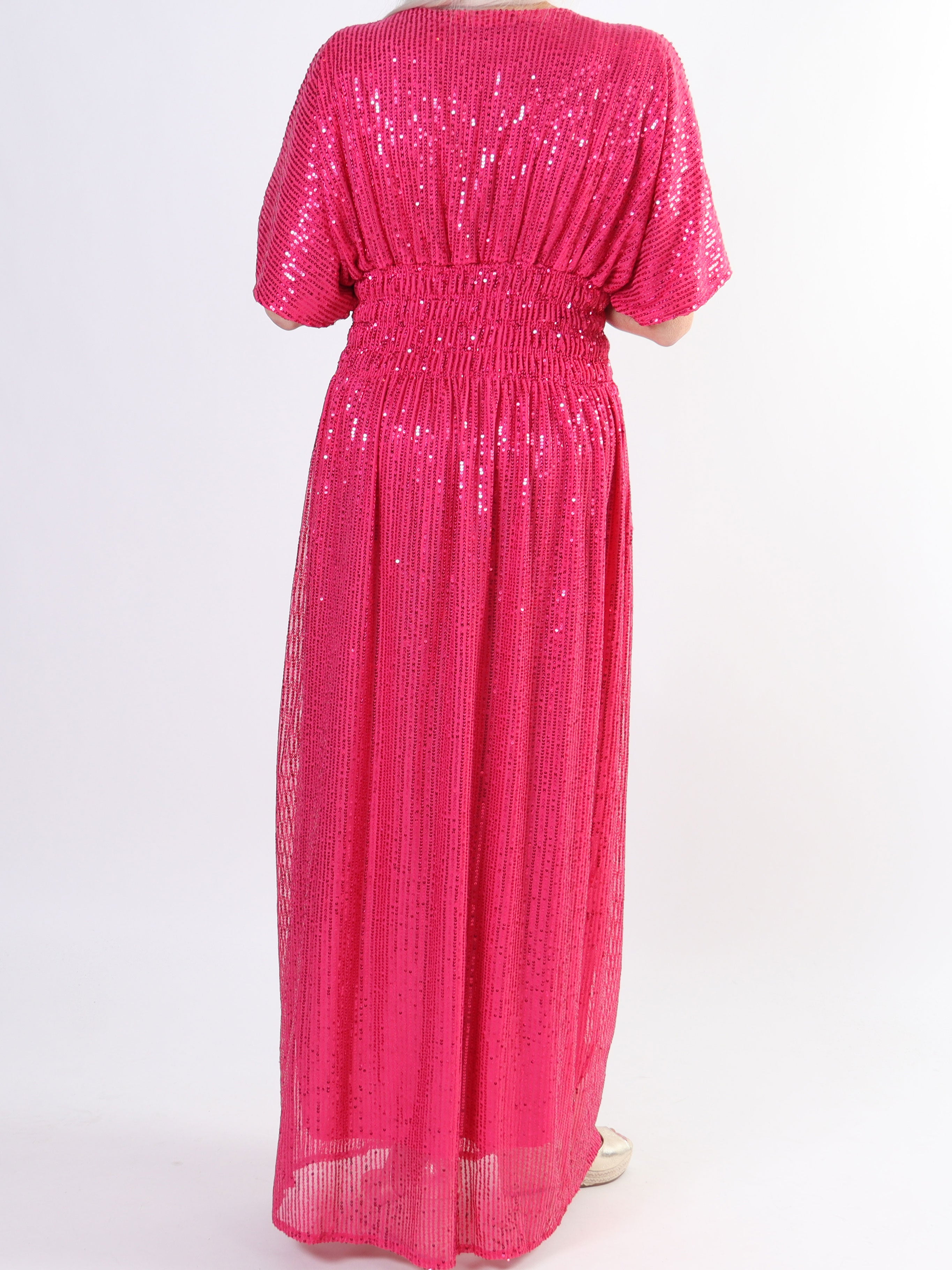 Pams Glitter - Lång plus size klänning med paljetter